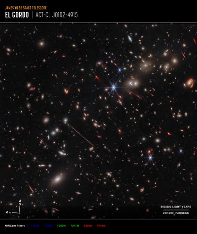 El Gordo (NIRCam Compass Image) af James Webb Space Telescope (NASA)