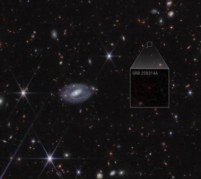 GRB 250314A – Udsnit (billede fra NIRCam) af James Webb Space Telescope (NASA)