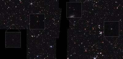 Galakser i CEERS-feltet (NIRCam-billede) af James Webb Space Telescope (NASA)