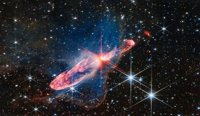 Herbig-Haro 46/47 (NIRCam-billede) af James Webb Space Telescope (NASA)