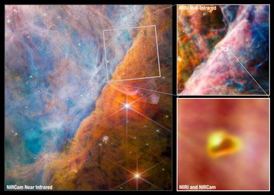 Orion Bar Collage (NIRCam og MIRI-billeder) af James Webb Space Telescope (NASA)