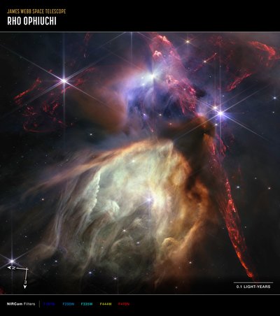 Rho Ophiuchi (NIRCam Compass Image) af James Webb Space Telescope (NASA)
