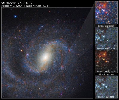 SN 2025pht i NGC 1637 af James Webb Space Telescope (NASA)