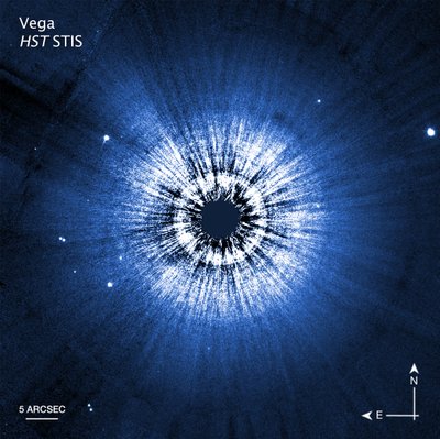 Vega Hubble-kompasbillede af James Webb Space Telescope (NASA)