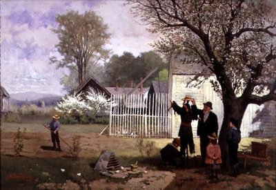 Making the Scarecrow, ca. 1880 (olie på lærred) af James Wells Champney