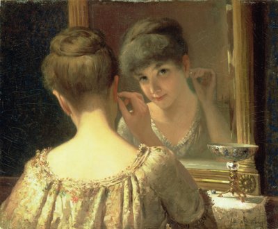 Koketten, ca. 1885 af James Wells Champney