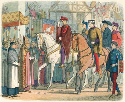 Charles og Henry blev hilst velkommen af præsteskabet, 1420 1864 af James William Edmund Doyle