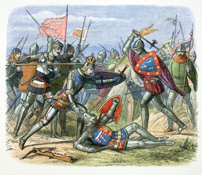 Henrik V af England angrebet af hertugen af Alencon i slaget ved Agincourt, 1415 1864 af James William Edmund Doyle