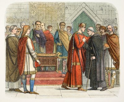 Kong William I retter hof til de engelske ledere, c1066 1864 af James William Edmund Doyle