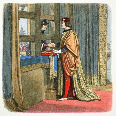 Møde mellem Edward IV af England og Louis XI af Frankrig i Picquigny, Frankrig, 1475 1864 af James William Edmund Doyle