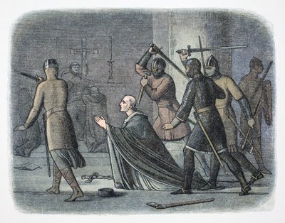 Mordet på Thomas Becket, Canterbury Cathedral, Kent, 1170 1864. af James William Edmund Doyle