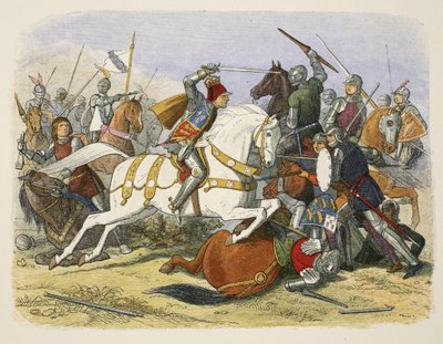 Richard III ved Bosworth Field, 22. august 1485, fra A Chronicle of England BC 55 to AD 1485, udg. London, 1863 af James William Edmund Doyle