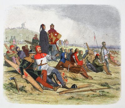 Englænderne venter på franskmændene i slaget ved Crecy, Frankrig 1346-1864 af James William Edmund Doyle