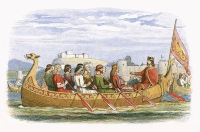 Edgars pram bemandet af otte konger på Dee af James William Edmund Doyle