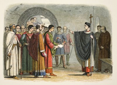 Thomas Becket forbyder jarlen af Leicester at afsige dom over ham af James William Edmund Doyle