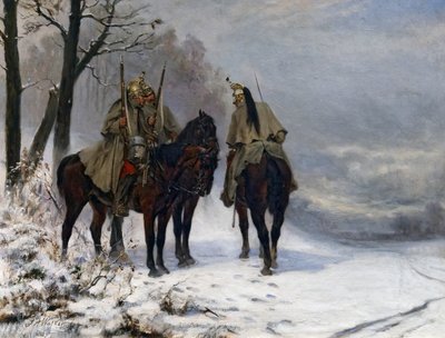 Dragon patrol in the field in 1870, c.1890dani af James William Walker
