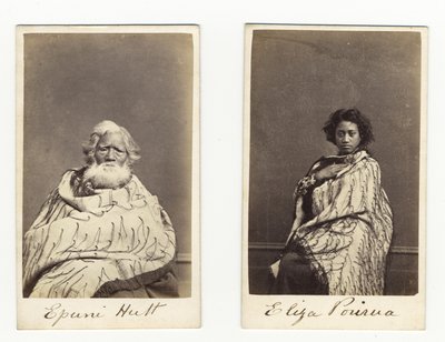 Epuni Hutt og Eliza Porirua, ca. 1865 (albumenprint) af James Wrigglesworth