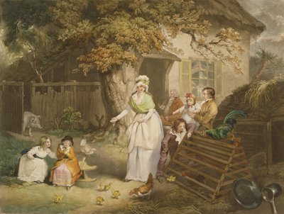 The Citizens Retreat, 1796 (farvet mezzotint) af James after Ward