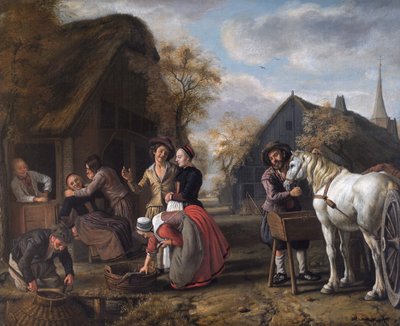 En landsbyscene af Jan (1620 76) Victors