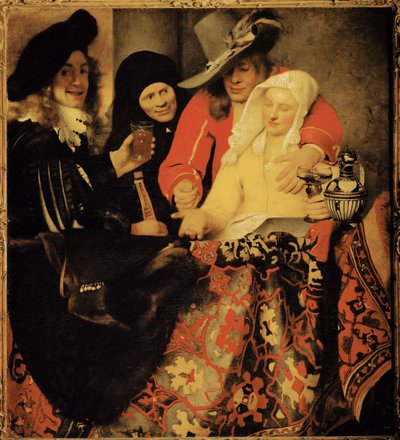 Hos prokuristen (olie på lærred) af Jan (1632-75) Vermeer