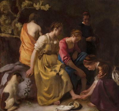Diana og hendes ledsagere, ca. 1655-56 (olie på lærred) af Johannes Vermeer