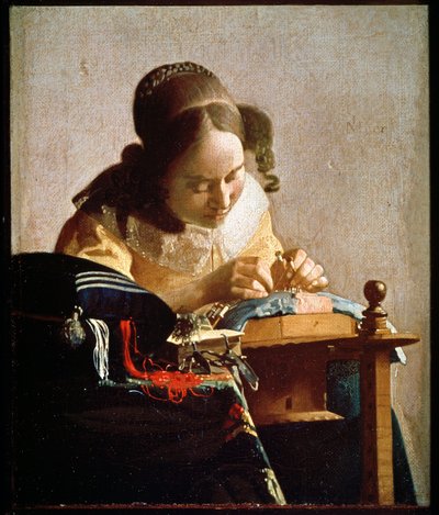 Kniplingsmageren, ca. 1658-1660 (olie på lærred) af Jan (1632 75) Vermeer