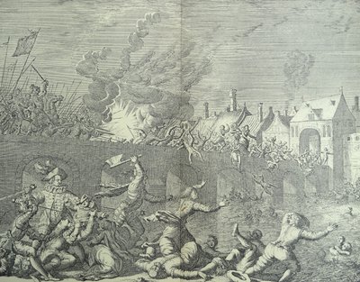 Maastricht, Holland bliver fyret af prinsen af Parma af Jan (after) Luyken