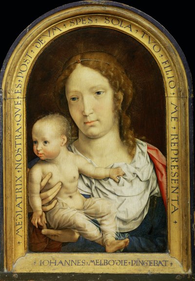 Carondelet Diptych: Jomfruen og Jesusbarnet ... af Jan (c.1472-c.1533) Gossaert
