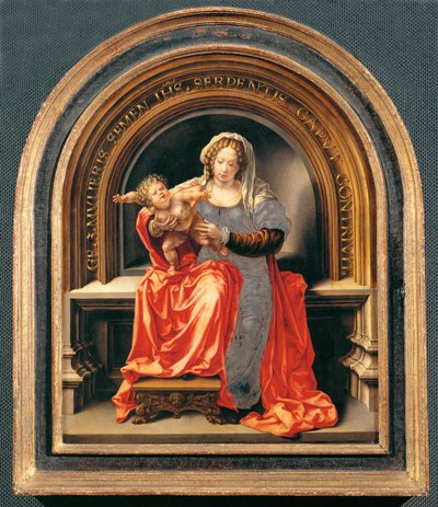 Madonna og barn (maleri på egetræ) af Jan (c.1472-c.1533) Gossaert