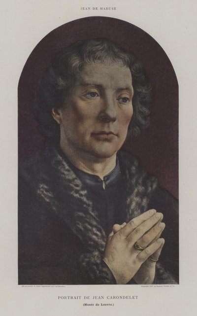 Portræt af Jean Carondelet (farve litho) af Jan (c.1472 c.1533) (after) Gossaert