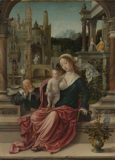 Den hellige familie, ca. 1507-8 (olie på panel) af Jan (c.1472 c.1533) Gossaert
