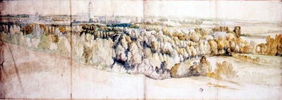 Udsigt over Arnhem fra øst (blyant og akvarel) af Jan (circle of) Siberechts