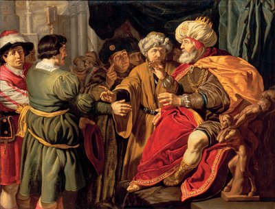 Josef fortolker Faraos drømme (olie på lærred) af Jan (circle of) Tengnagel