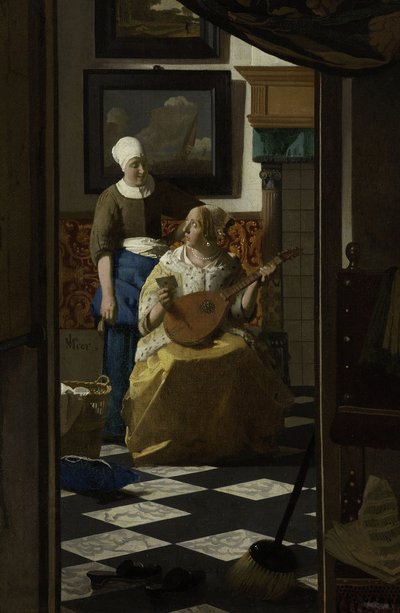 Kærlighedsbrevet, c.1669-70 af Jan Vermeer van Delft
