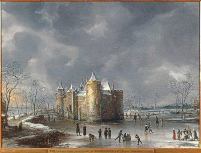 Slottet i Muiden om vinteren af Jan Abrahamsz. Beerstraten