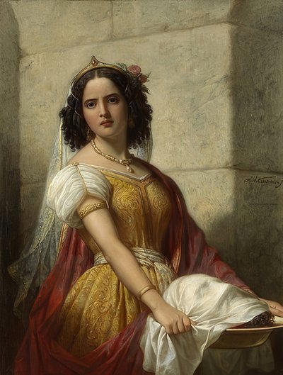 Salome med Johannes Døberens hoved. Omkring 1861 af Jan Adam Janszoon Kruseman