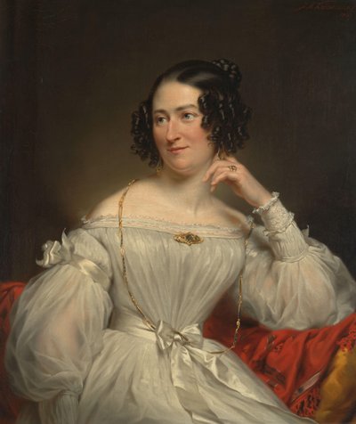 Portræt af Abrahamina Henriëtte Wurfbain (1808-1883), hustru til Jacob de Vos Jz af Jan Adam Kruseman (signed by artist)