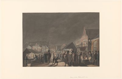 Messe på Botermarkt i Amsterdam, 1810 af Jan Anthonie Langendijk Dzn