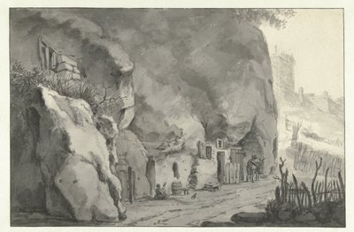 Klippehuse på Loire af Jan Asselijn (attributed to)