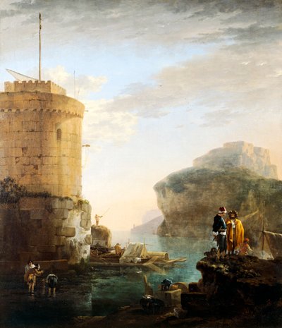 Havnescene (olie på lærred) af Jan Asselijn