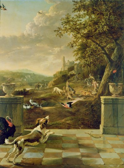 Jagtscene af Jan Baptist Weenix