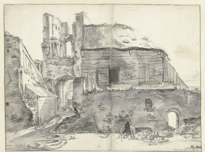 Hus nær en ruin af Jan Baptist Weenix