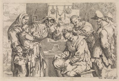 Landsbyens kirurg Forskellige genrescener (serietitel) af Jan Baptist de Wael