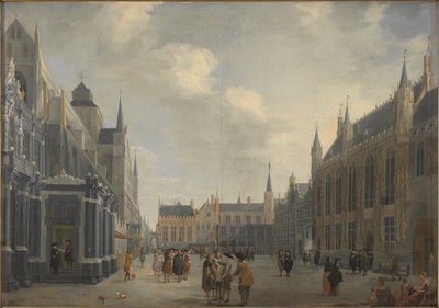 Burg-pladsen i Brugge, 1672. af Jan Baptist van Meunincxhove