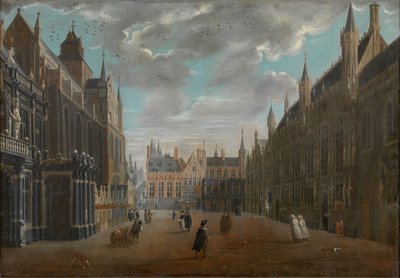 Burg Square i Brugge, 1696. af Jan Baptist van Meunincxhove