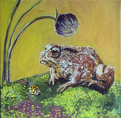 Toad, 2023 (akryl på lærred) af Jan Barzottini