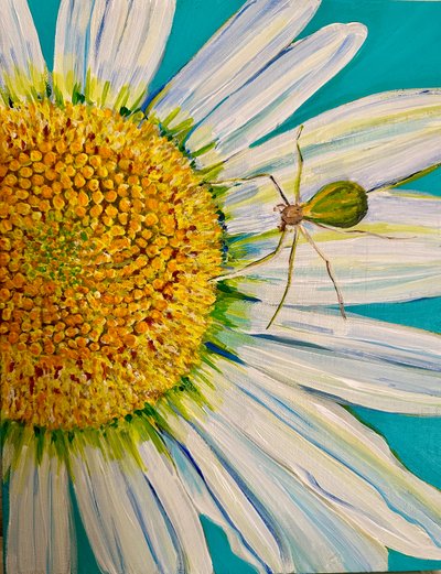 Watermelon Spider, 2023 (akryl på lærred) af Jan Barzottini