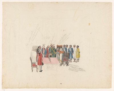 Modtagelse af kongens udsendinge af Kandy, 1785 af Jan Brandes