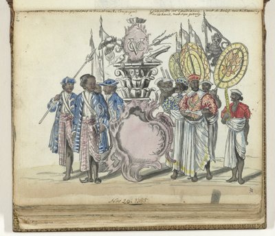 Singalesiske soldater i tjeneste for VOC og udsendinge fra kongen af ​​Kandy af Jan Brandes