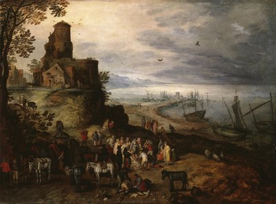 Fiskemarked (kalder på apostlene Peter og Andreas) af Jan Brueghel the Elder